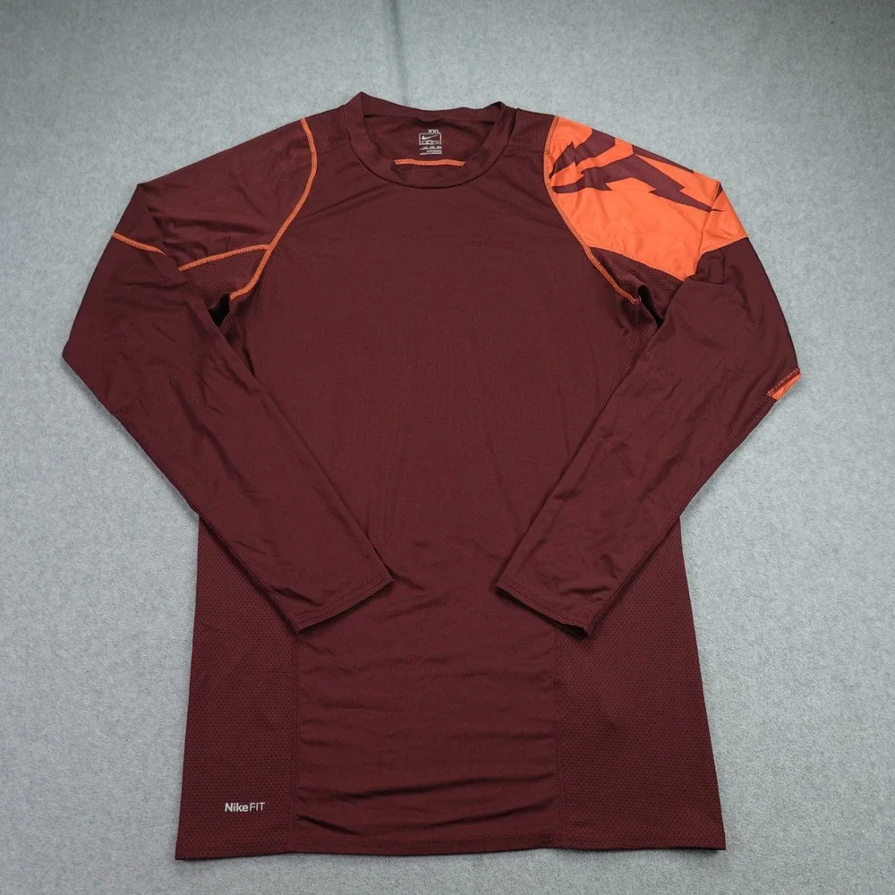 Nike Team Kobe Bryant Shirt Mens XXL Maroon Sheath Logo Training Compression LS‎